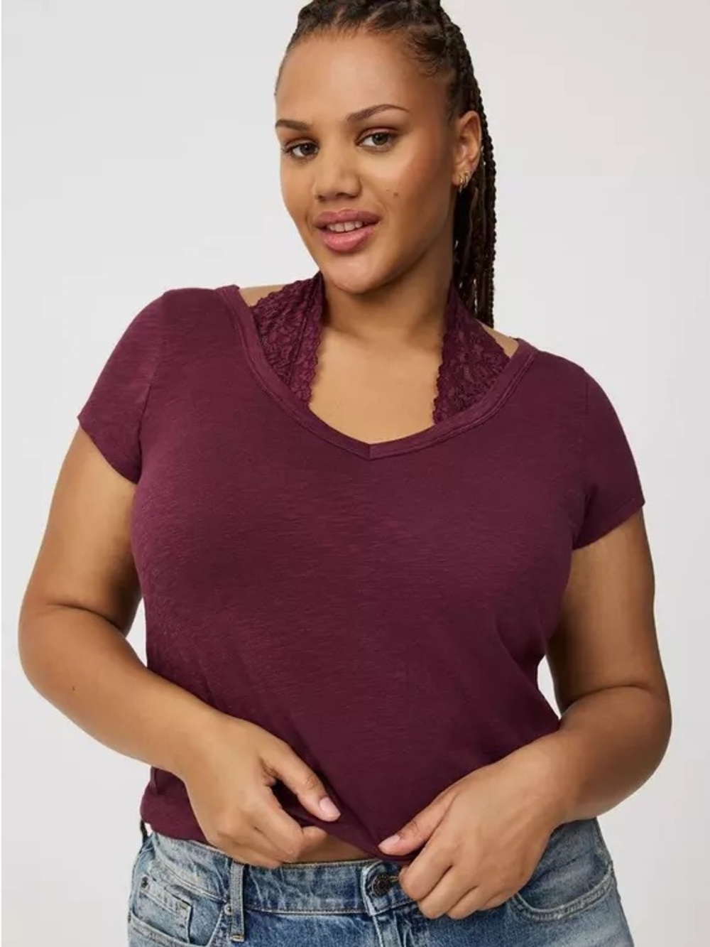 Torrid 2-Fer Lace Halter-Neck Tee